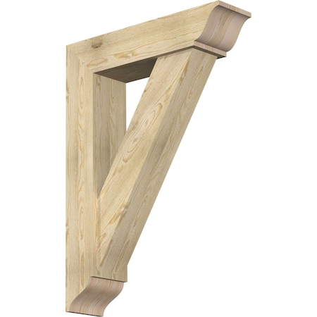 Ekena Millwork Traditional Traditional Rough Sawn Bracket w/ Offset Brace, Douglas Fir, 8"W x 32"D x 44"H BKT0806X32X44TRA01RDF